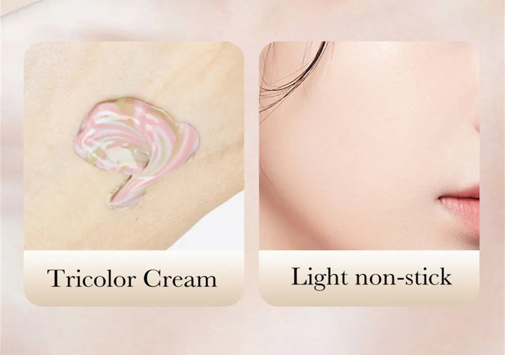 3-color Primer Full Coverage Isolation Cream Facial Concealer Makeup Invisible Pores Oil Control Uniform/Brighten Skin Color