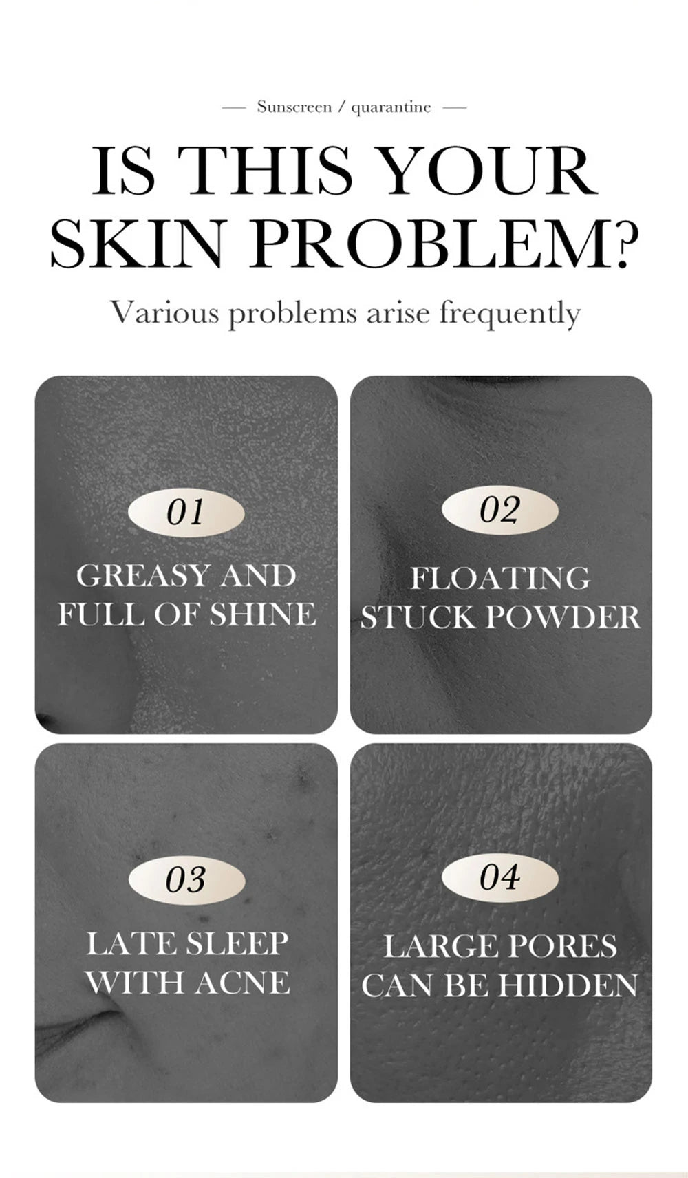 3-color Primer Full Coverage Isolation Cream Facial Concealer Makeup Invisible Pores Oil Control Uniform/Brighten Skin Color