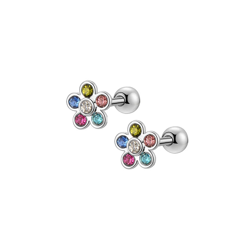 1/ 6  Pairs Hypoallergenic Screwback Earrings for Women & Girls – 316L Stainless Steel CZ Studs Set, 20G