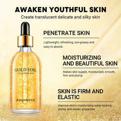 100ml 24k Gold Hyaluronic Acid Nicotinamide Face Serum Facial Moist Collagen Essence Smoothes Wrinkles Skin Care Serum