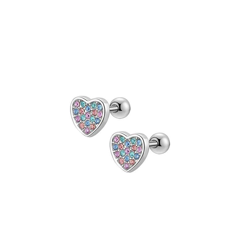 1/ 6  Pairs Hypoallergenic Screwback Earrings for Women & Girls – 316L Stainless Steel CZ Studs Set, 20G