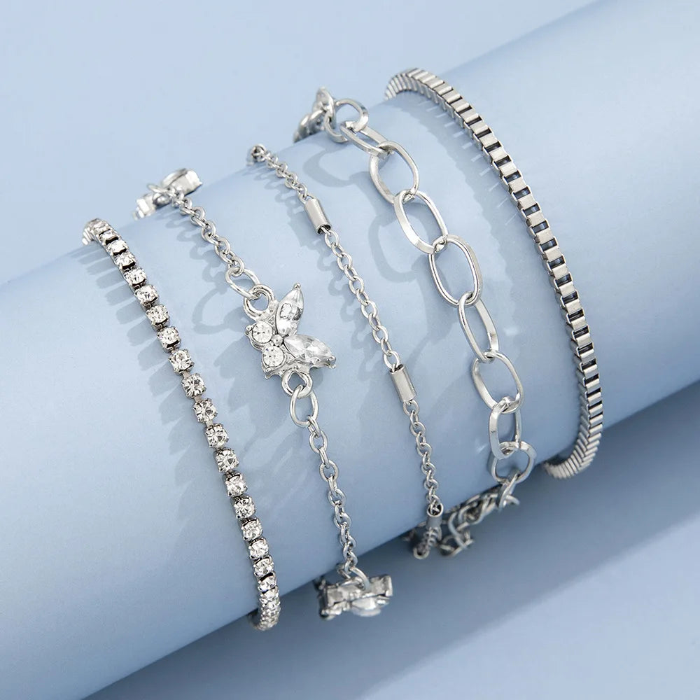 Bohemia Gold Color Leaves Bracelet Set For Women White Beads Round Charm Wrap Bangle Boho Girls Jewelry Gift