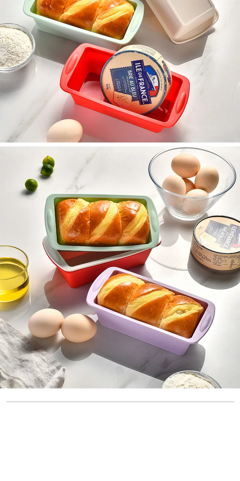 1/4Pcs Household Rectangular Silicone Mold Candy Toast Mould Easter Bread DIY Kitchen Supplies Cake Bakeware Pan Baking Tools