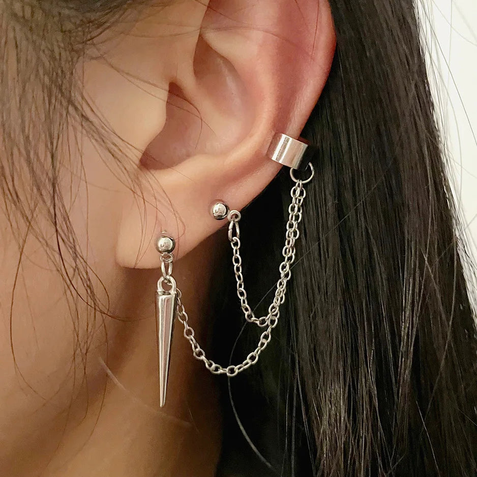 Gold Silver Color Leaves Clip Earring for Women Men Creative Simple C Ear Cuff Non-Piercing Ear Ear Clip Set Trendy Jewelry Gift