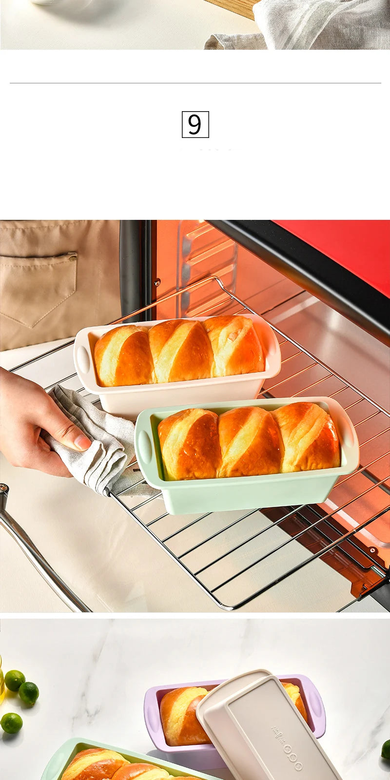 1/4Pcs Household Rectangular Silicone Mold Candy Toast Mould Easter Bread DIY Kitchen Supplies Cake Bakeware Pan Baking Tools