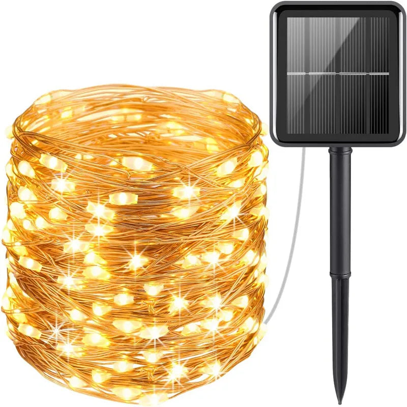 32m 22m 7m LED Solar Light Outdoor Fairy Garland String Light Waterproof Garden Festoon Lamp Christmas Yard Patio Party Decor