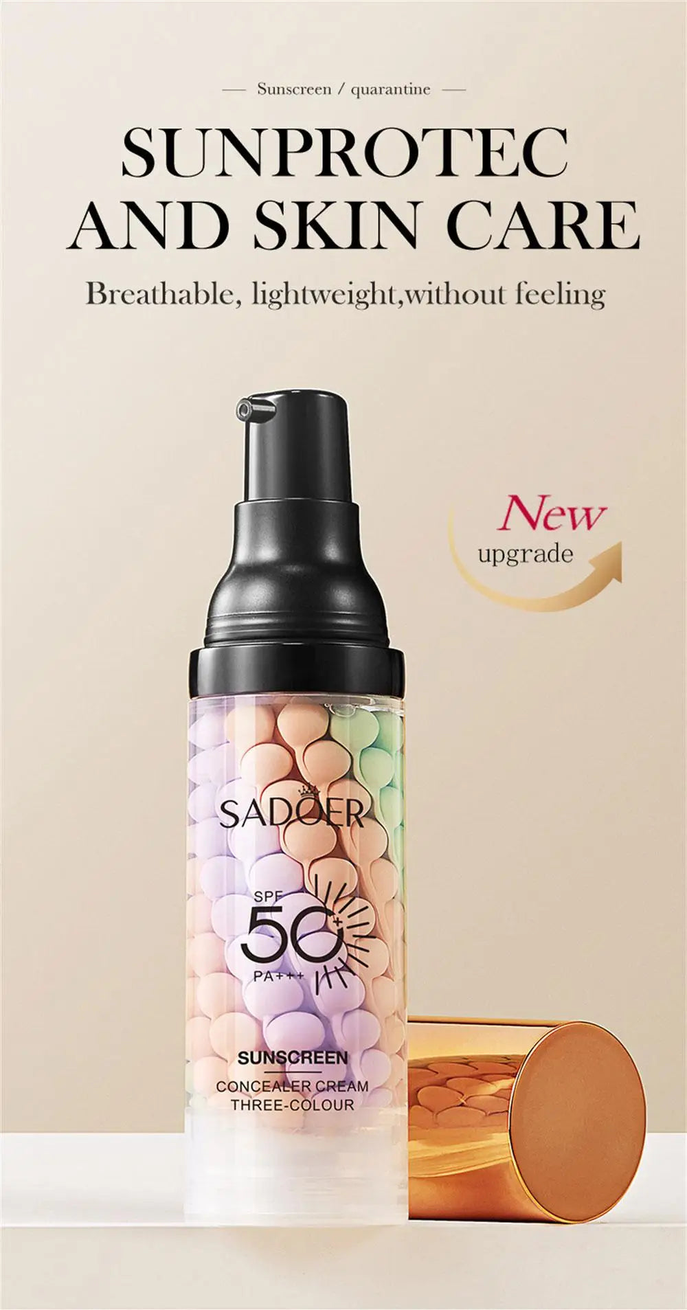 3-color Primer Full Coverage Isolation Cream Facial Concealer Makeup Invisible Pores Oil Control Uniform/Brighten Skin Color
