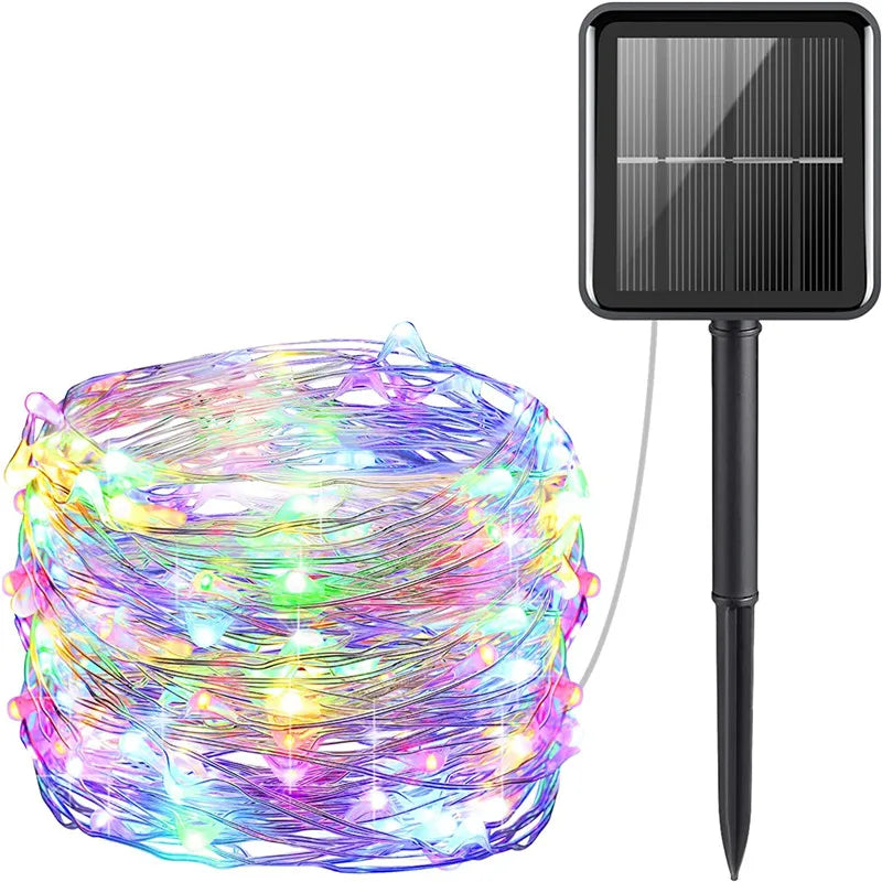 32m 22m 7m LED Solar Light Outdoor Fairy Garland String Light Waterproof Garden Festoon Lamp Christmas Yard Patio Party Decor
