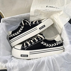 Women's Platform Canvas Shoes – Height Increasing Sneakers, Chunky Outdoor Trainers for Girls & Ladies