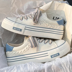Women's Platform Canvas Shoes – Height Increasing Sneakers, Chunky Outdoor Trainers for Girls & Ladies