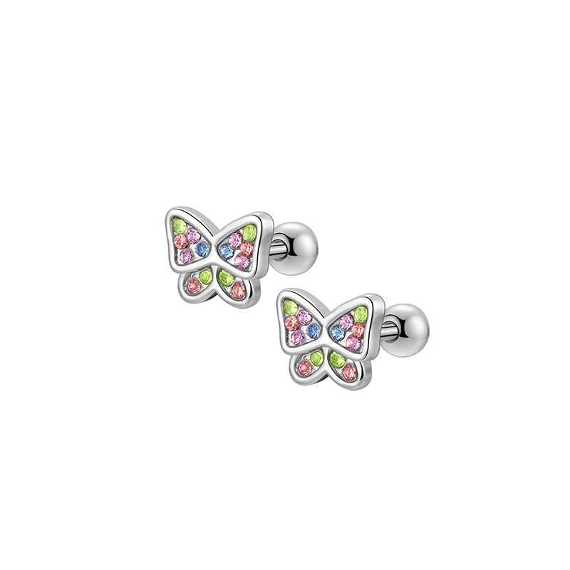 1/ 6  Pairs Hypoallergenic Screwback Earrings for Women & Girls – 316L Stainless Steel CZ Studs Set, 20G