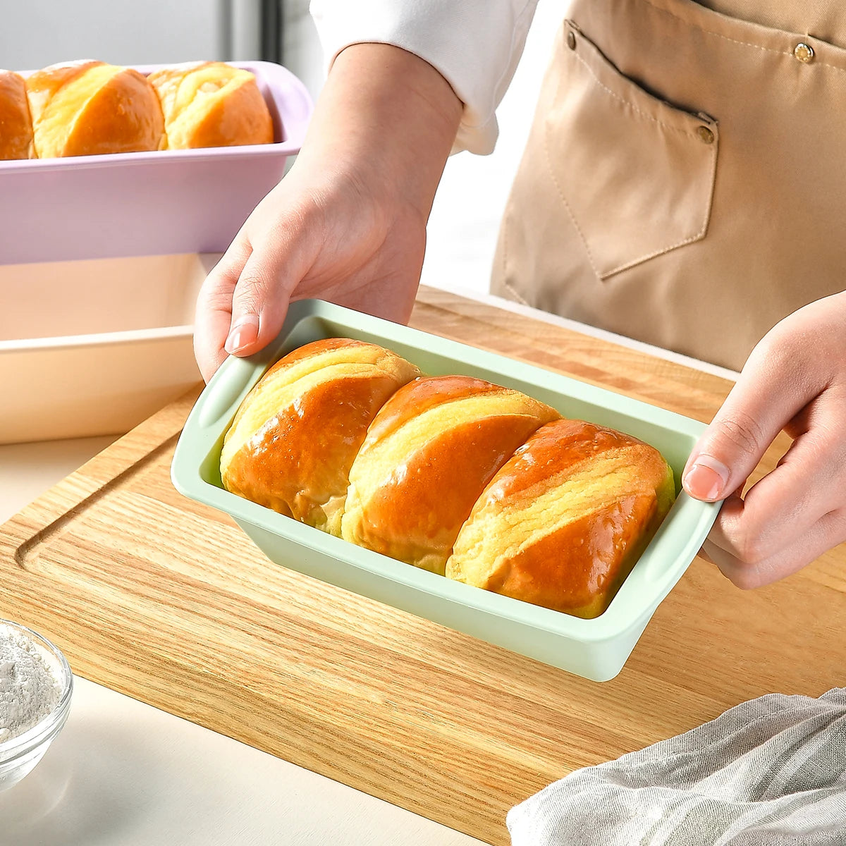 1/4Pcs Household Rectangular Silicone Mold Candy Toast Mould Easter Bread DIY Kitchen Supplies Cake Bakeware Pan Baking Tools