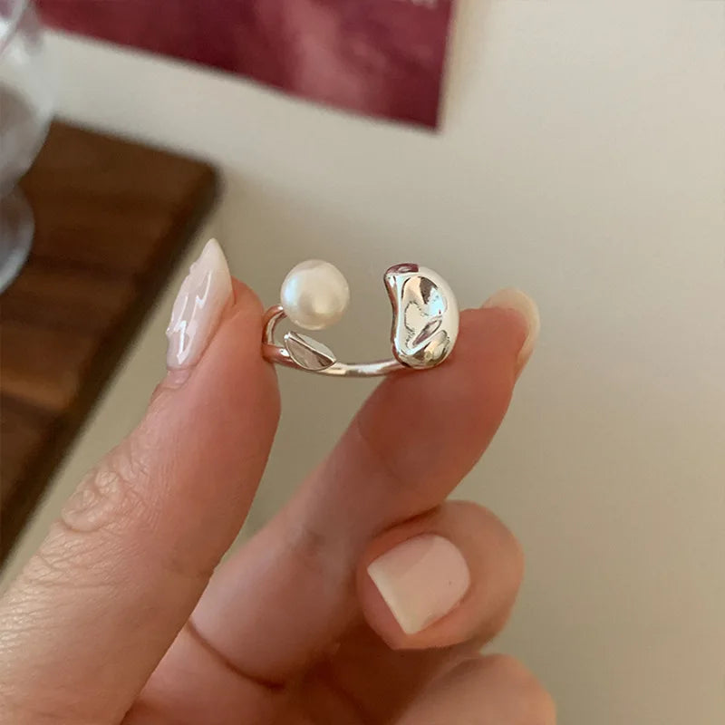 VENTFILLE 925 Sterling Silver Rings New Fashion Party Jewelry Vintage Charm Double Layer Geometric Nail Design Accessories Gifts