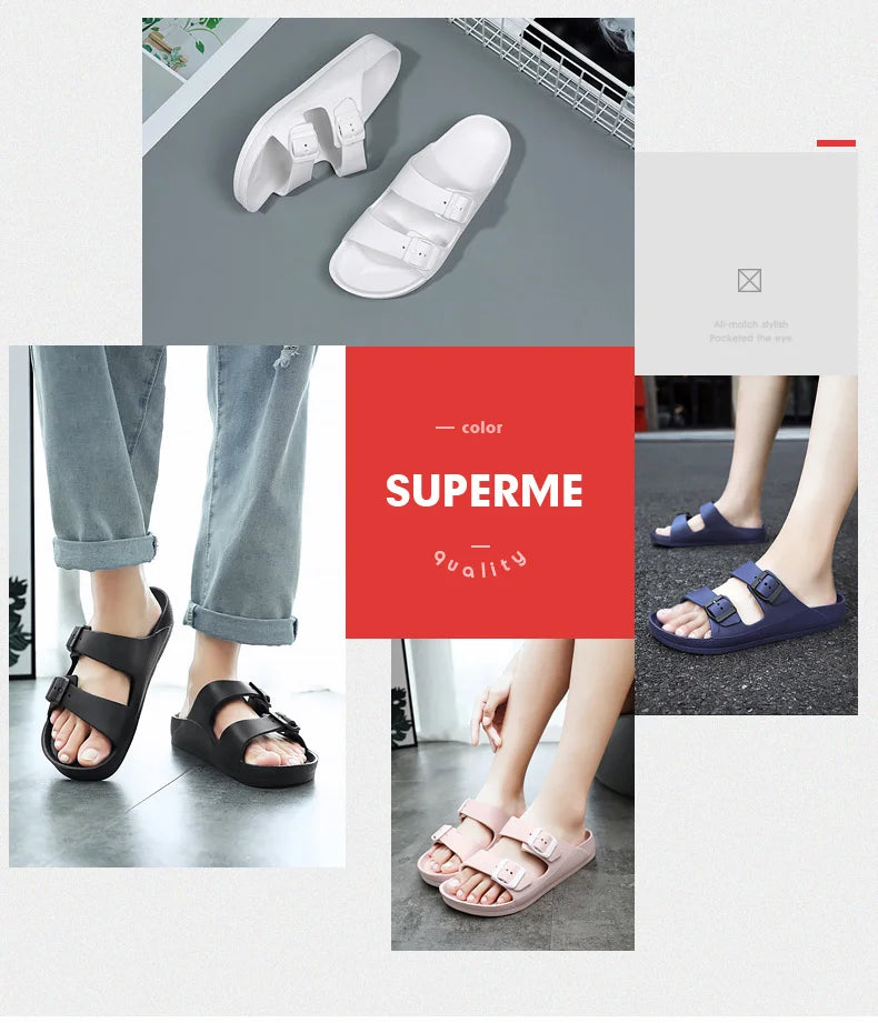 Brand Women Men Slippers Soft Sandals Women Beach Casual Shoes EVA Slides Original Men Flip-flop Summer 2023 Summer Men's Sandal
